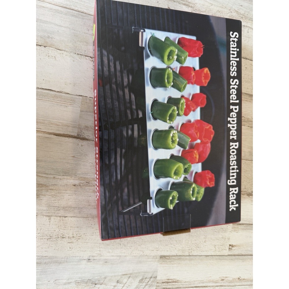 Cave Tools Stainless Steel Pepper Roasting Rack 24 Hole Jalapeno Popper Grill